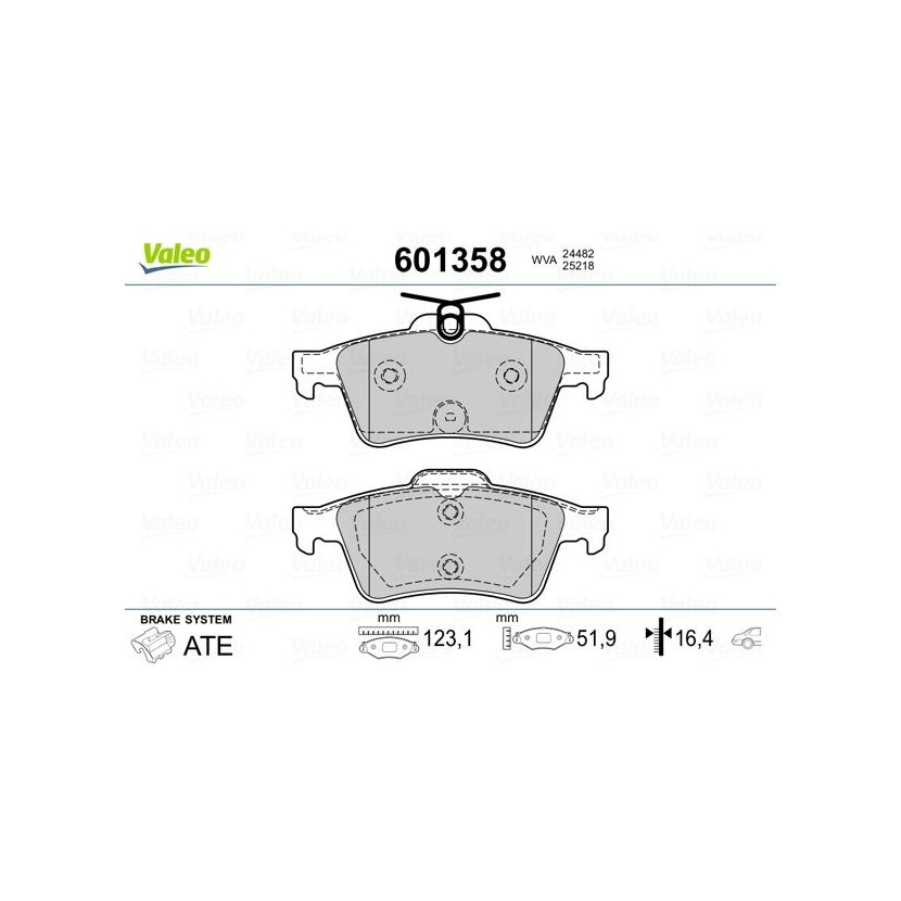 VALEO Bremsbelagsatz, Scheibenbremse 601358 für 4254-A8