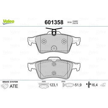 VALEO Bremsbelagsatz, Scheibenbremse 601358 für 4254-A8