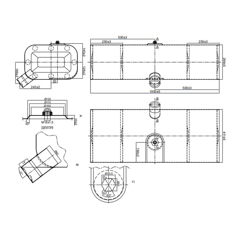 LKW Tank Dieseltank Iveco 95 l Stahl