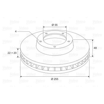 VALEO Bremsscheibe 186701 für 43512-02040