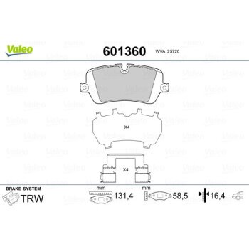 VALEO Bremsbelagsatz, Scheibenbremse 601360 für...