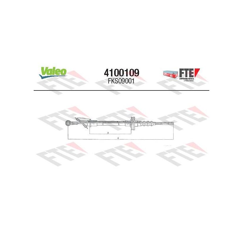 VALEO Seilzug, Kupplungsbetätigung 4100109 für 2150-55