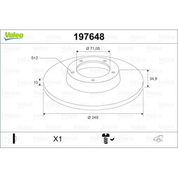 VALEO Bremsscheibe 197648 für 1610761980