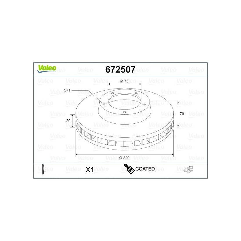 VALEO Bremsscheibe 672507 für 34 21 6 771 970