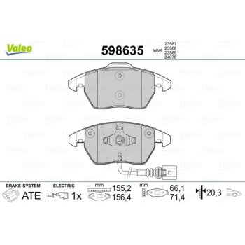 VALEO Bremsbelagsatz, Scheibenbremse 598635 für...