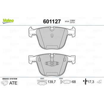 VALEO Bremsbelagsatz, Scheibenbremse 601127 für 34...