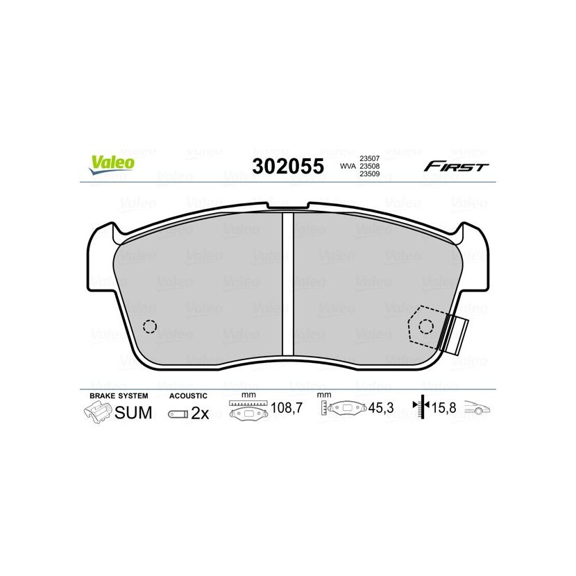 VALEO Bremsbelagsatz, Scheibenbremse 302055 für 04465-B1010