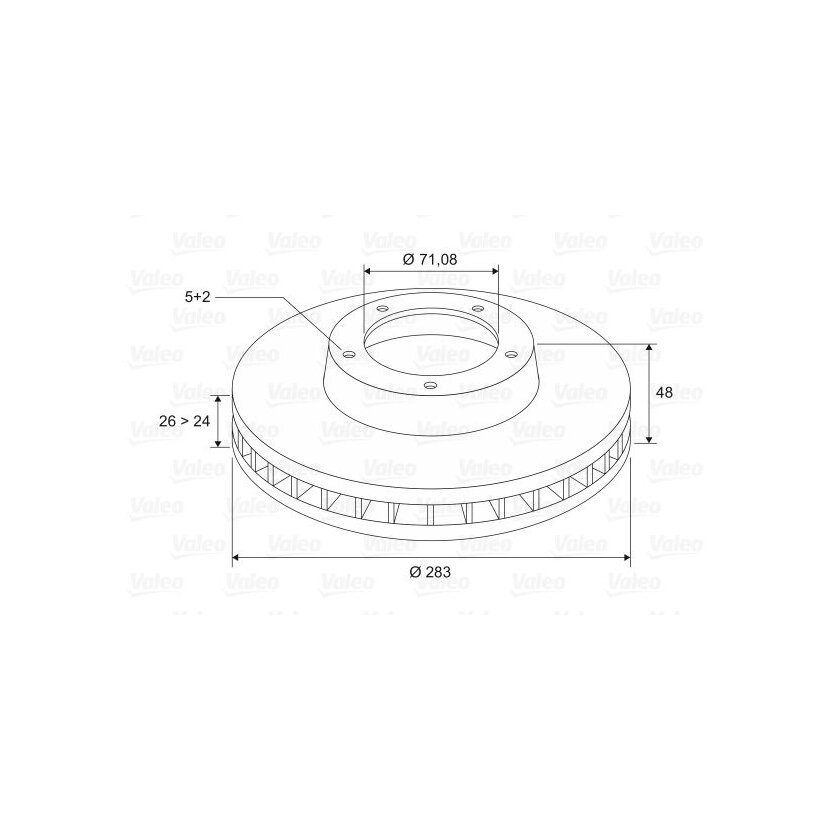 VALEO Bremsscheibe 186746 für 4249-L3