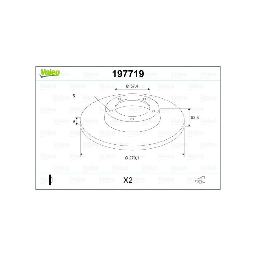VALEO Bremsscheibe 197719 für 4509 553