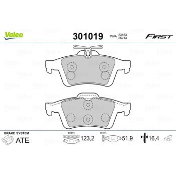 VALEO Bremsbelagsatz, Scheibenbremse 301019 für 1233679