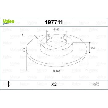 VALEO Bremsscheibe 197711 für 42431-33080