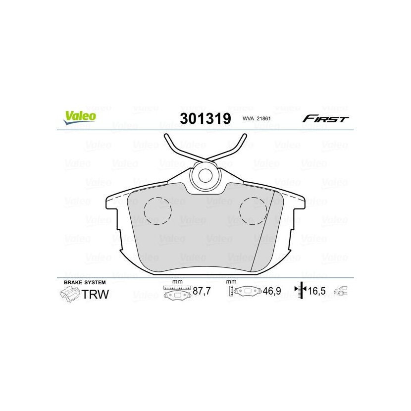 VALEO Bremsbelagsatz, Scheibenbremse 301319 für M620770