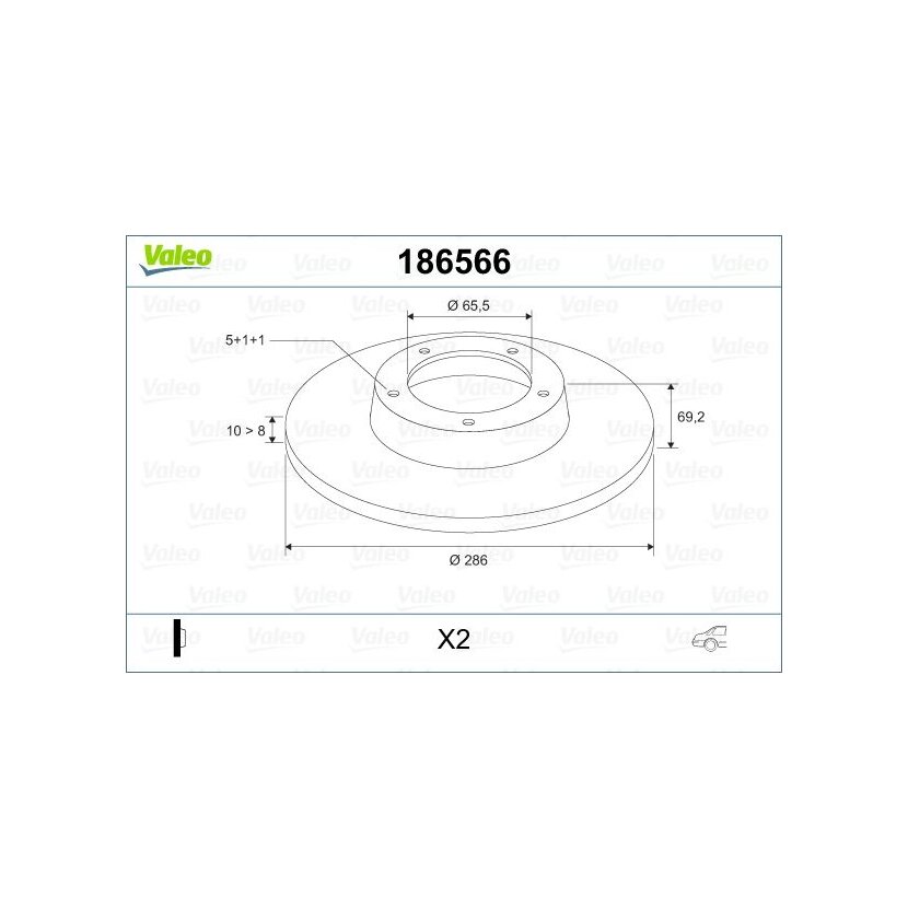 VALEO Bremsscheibe 186566 für 569118