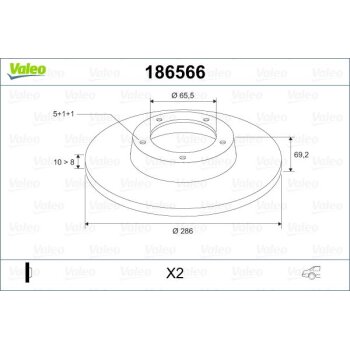 VALEO Bremsscheibe 186566 für 569118