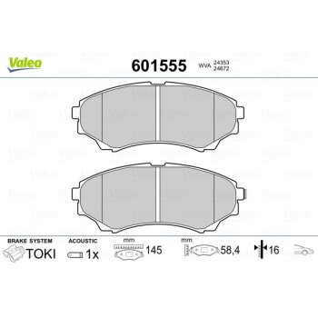 VALEO Bremsbelagsatz, Scheibenbremse 601555 für 1356600