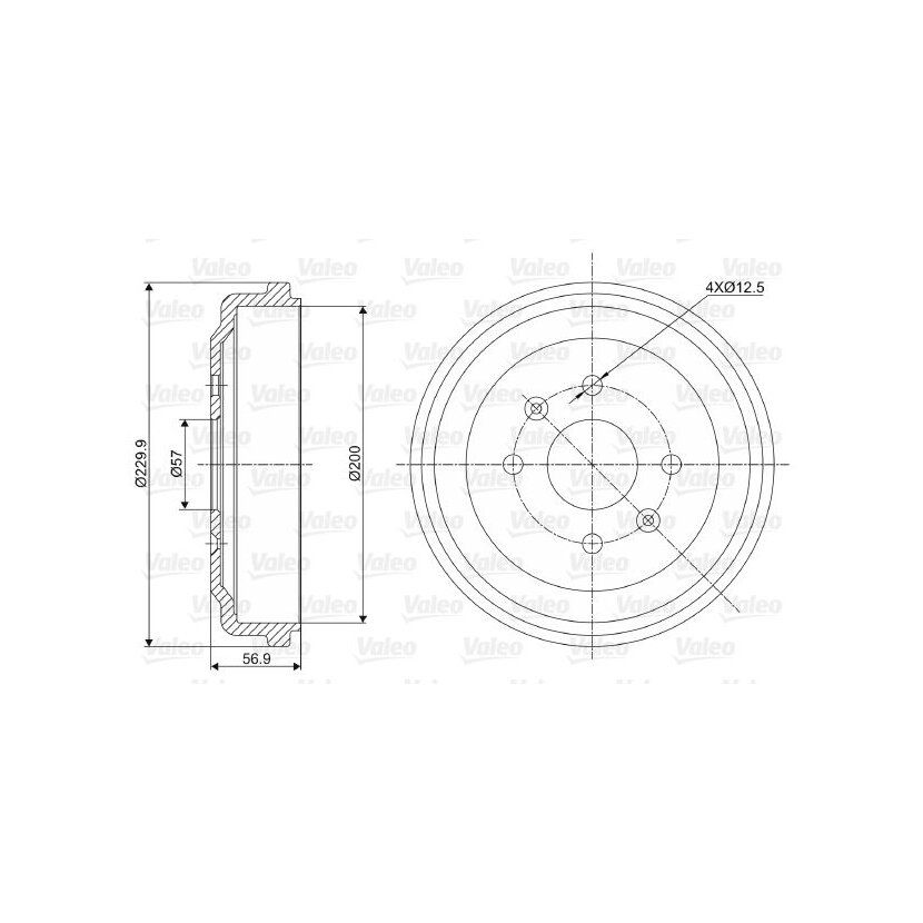 VALEO Bremstrommel 237041 für 96470999