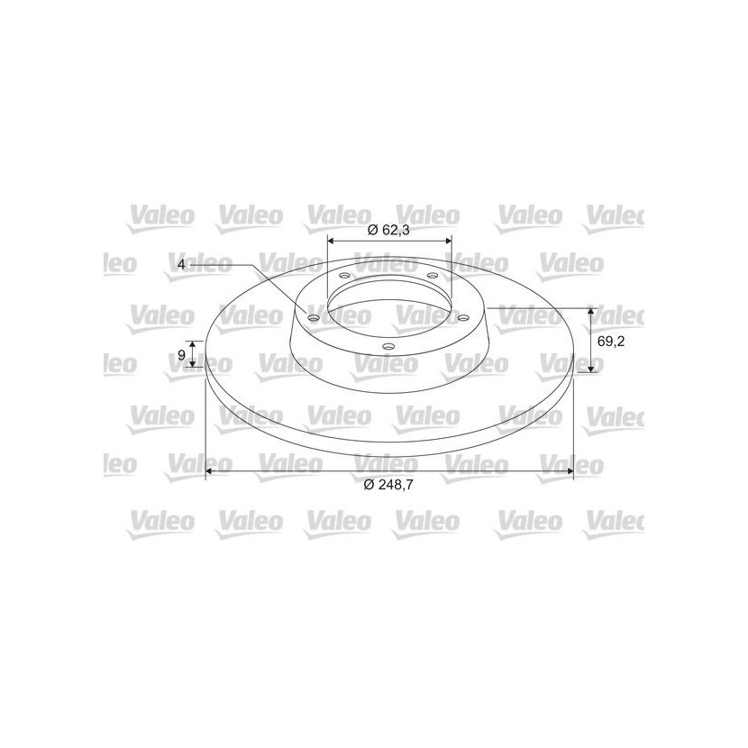 VALEO Bremsscheibe 675408 für 4249-19
