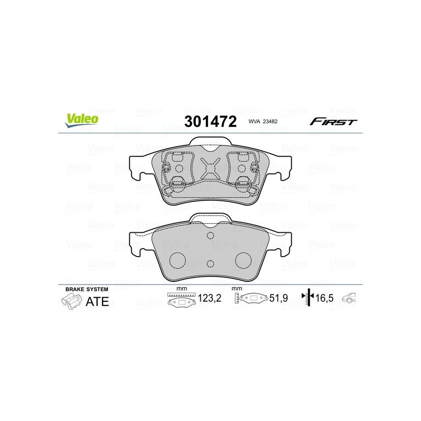 VALEO Bremsbelagsatz, Scheibenbremse 301472 für 44060-AV625