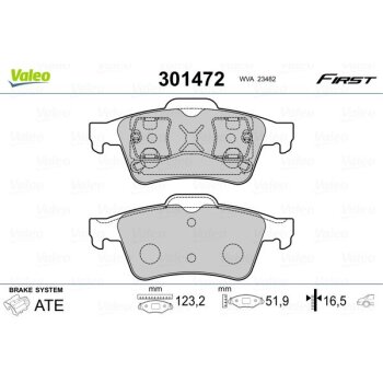 VALEO Bremsbelagsatz, Scheibenbremse 301472 für...