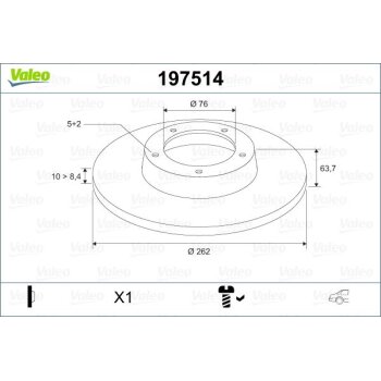 VALEO Bremsscheibe 197514 für 58411-2K300