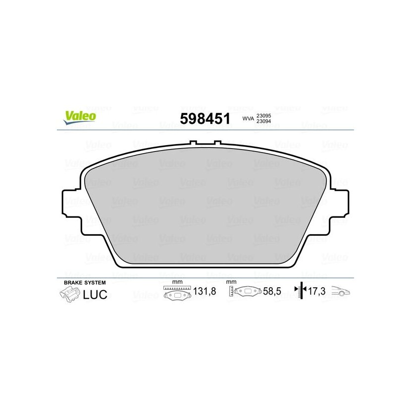 VALEO Bremsbelagsatz, Scheibenbremse 598451 für 41060-4U125