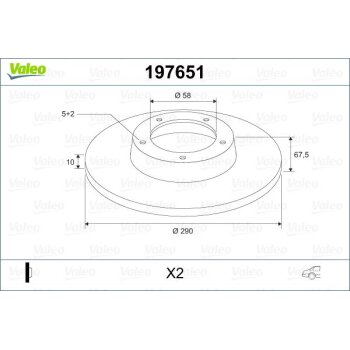 VALEO Bremsscheibe 197651 für 26700-AE010