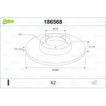VALEO Bremsscheibe 186568 für 34 21 1 163 669