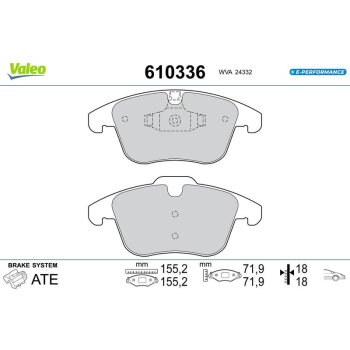 VALEO Bremsbelagsatz, Scheibenbremse 610336 für...