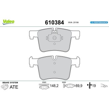 VALEO Bremsbelagsatz, Scheibenbremse 610384 für 34...