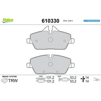 VALEO Bremsbelagsatz, Scheibenbremse 610330 für 34...