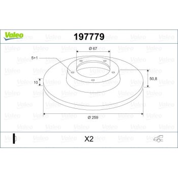 VALEO Bremsscheibe 197779 für 34 21 6 799 383