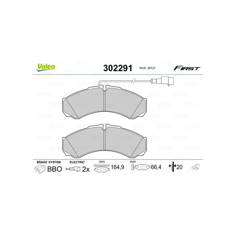 VALEO Bremsbelagsatz, Scheibenbremse 302291 für 2995633
