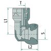 Kongsberg ABC Push-In Steckverbinder, 90°, regular, 10 × 1,5 - 90310205