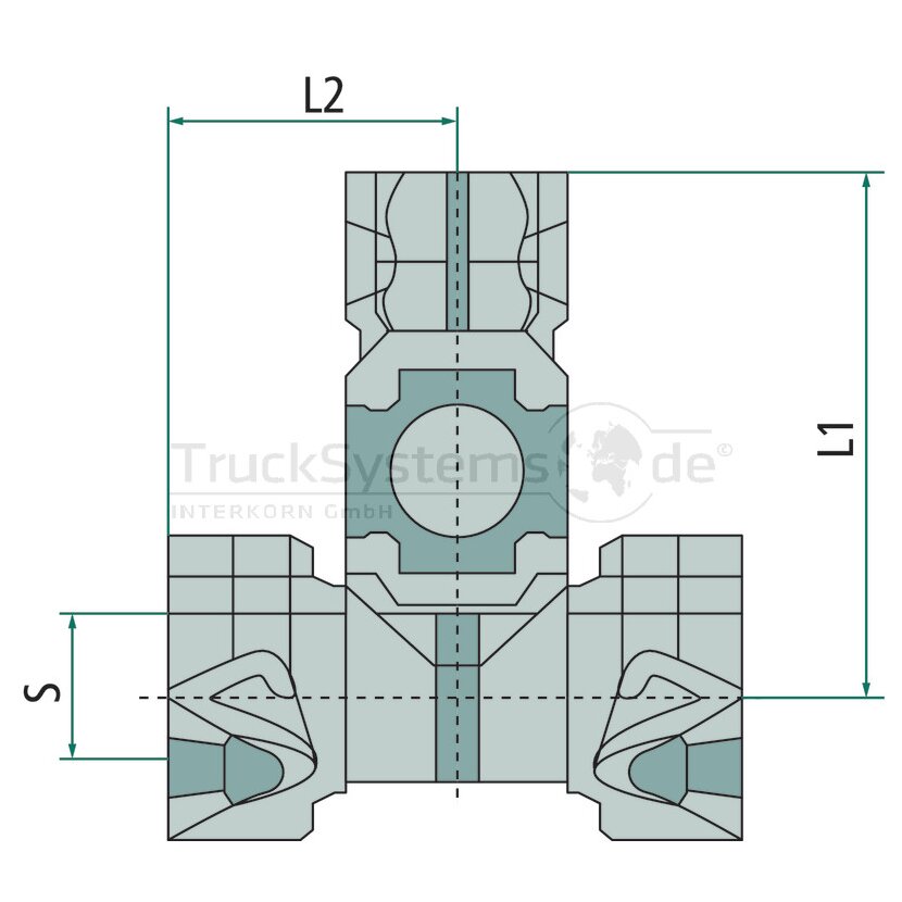 Kongsberg ABC 4-Wege Block, vierfach heavy duty - 92060061