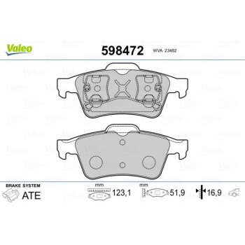 VALEO Bremsbelagsatz, Scheibenbremse 598472 für...