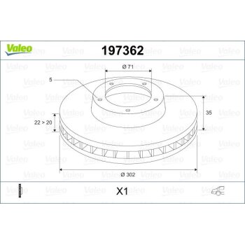 VALEO Bremsscheibe 197362 für 4249-11