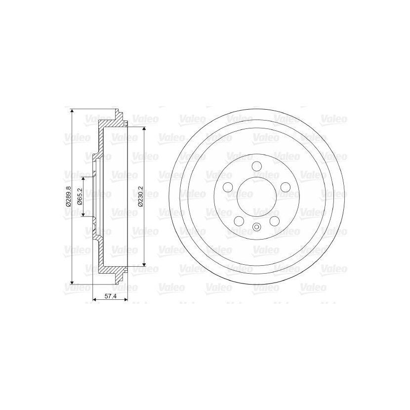 VALEO Bremstrommel 237085 für 1J0609617B