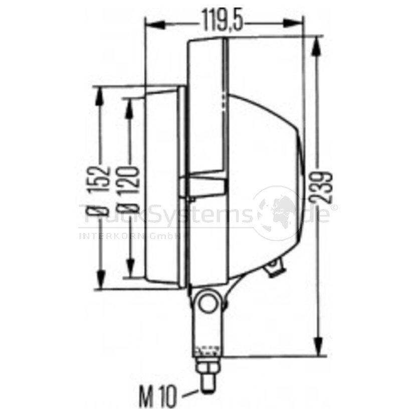 Hella Arbeitsscheinwerfer 12/24V H3 Rund - 1G3 005 760-021 - 1G3005760021