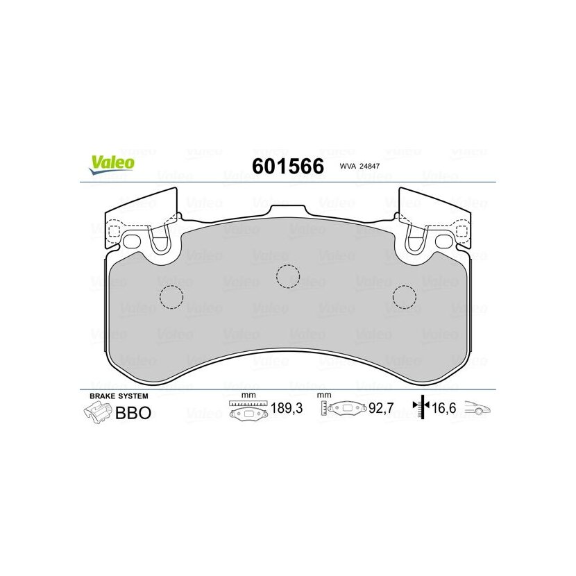 VALEO Bremsbelagsatz, Scheibenbremse 601566 für 4G0698151AB