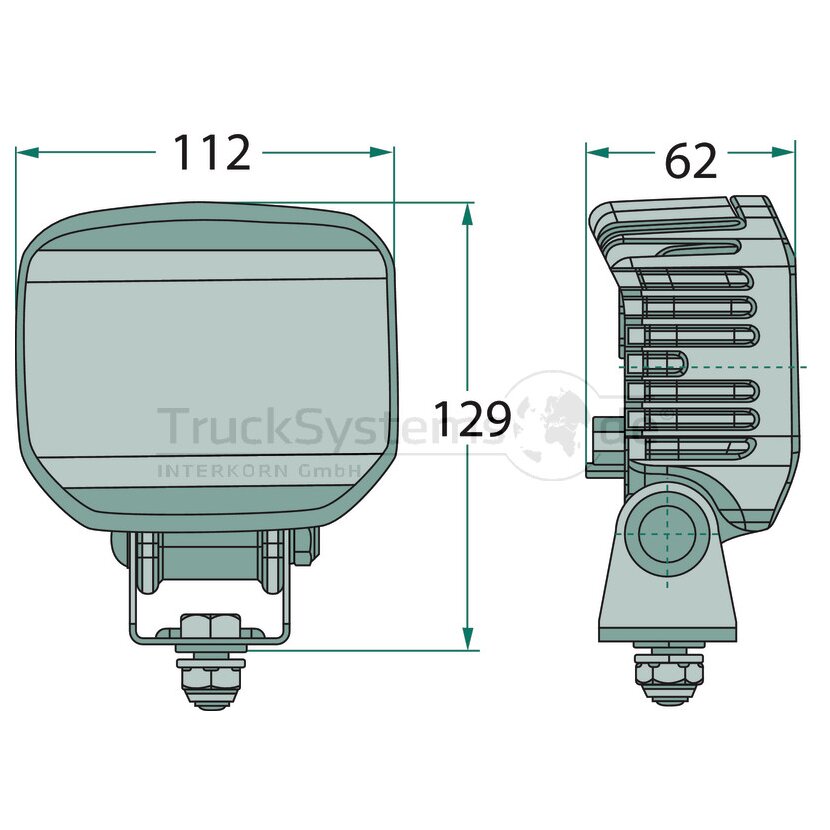 Hella Arbeitsscheinwerfer LED 12/24V 22W 6 LEDs Eckig 112x129x62mm - 1GA 996 288-011 - 1GA996288011