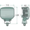 Hella Arbeitsscheinwerfer LED 12/24V 22W 6 LEDs Eckig 112x129x62mm - 1GA 996 288-011 - 1GA996288011