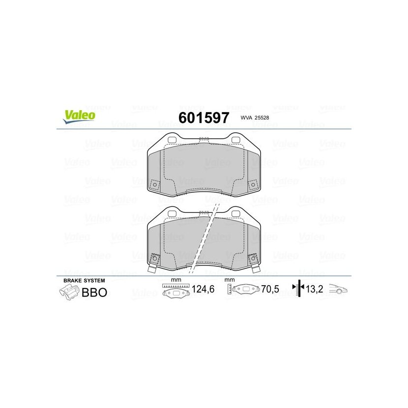 VALEO Bremsbelagsatz, Scheibenbremse 601597 für 6000615056