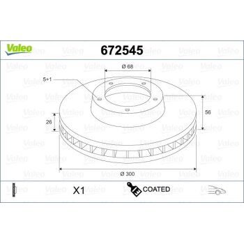 VALEO Bremsscheibe 672545 für 1141782