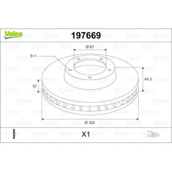 VALEO Bremsscheibe 197669 für 0004211212