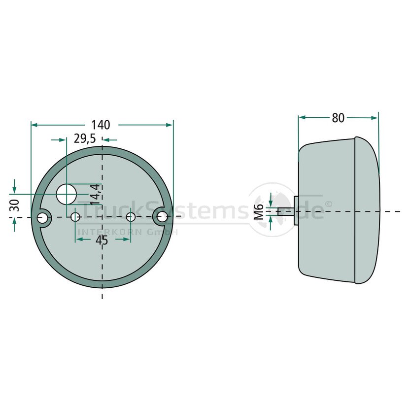 Hella Heckleuchte Rund Okzl/ Ggvs /Adrgeprüft - 2SD 001 685-231 - 2SD001685231
