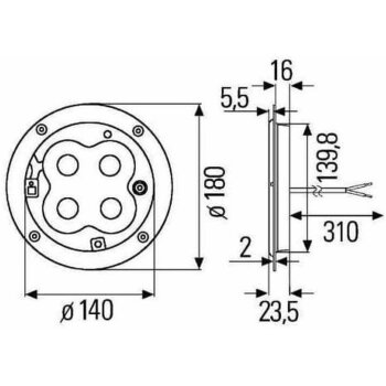Hella Cargoled Innenbeleuchtung Led von 10 - 31V - 2JB...