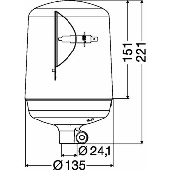 Hella Rundumleuchte 24V H1 Gelb Incl.H1.24 Volt Ersatz...