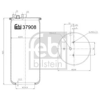 FEBI BILSTEIN Federbalg, Luftfederung 37908 für 1276...