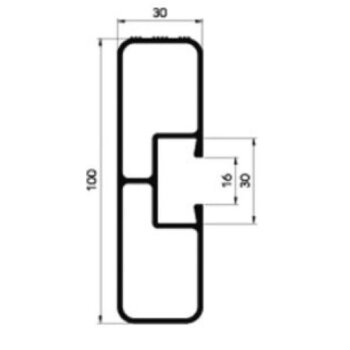 Alu-Profil 100X30X3000 Hbl passend für seitlichen...