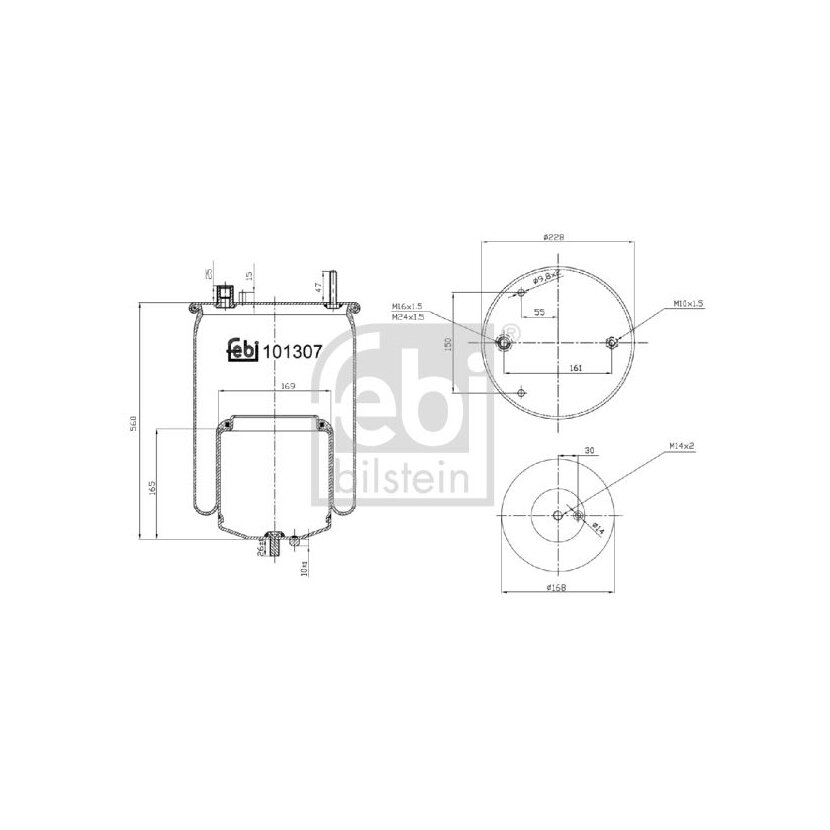 FEBI BILSTEIN Federbalg, Luftfederung 101307 für 21224750